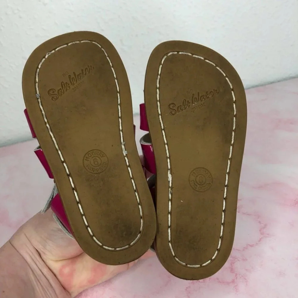 Saltwater sandals‎ glossy magenta pink size 6 infant - Picture 7 of 10